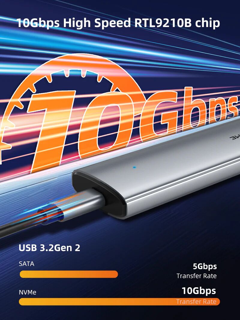 CABLETIME θήκη για M.2 NVMe/SATA SSD CT-SSD03-AG tool free, 10Gbps, γκρι - Image 2