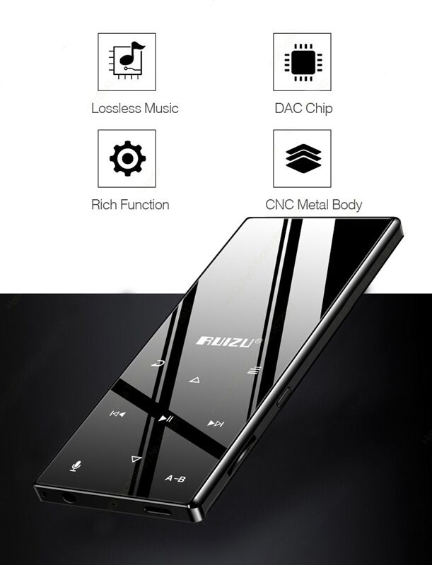 RUIZU MP3 player D29 με ηχείο, 1.8", 16GB, BT, ελληνικό μενού, μαύρο - Image 3