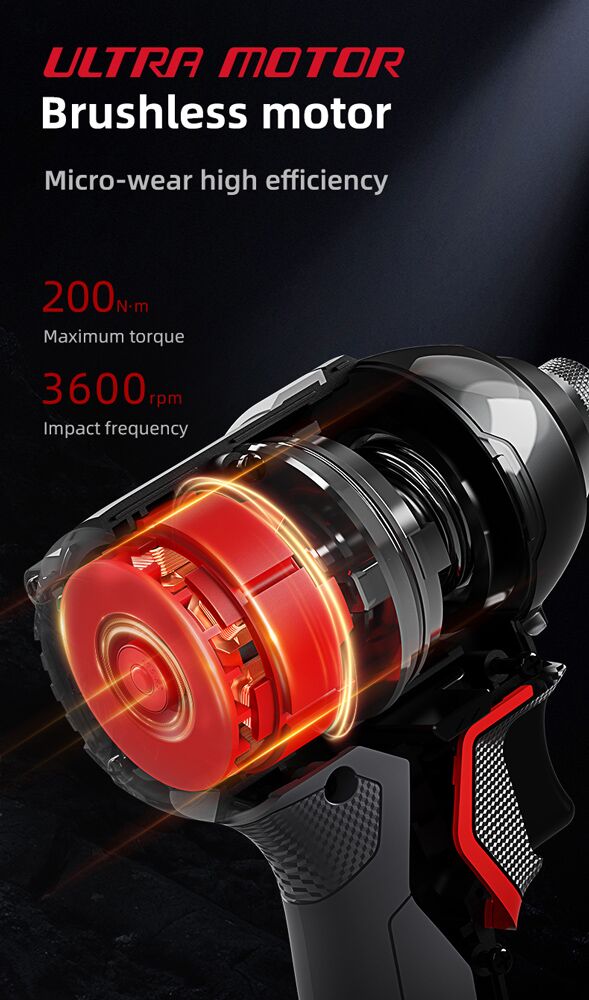 DELI παλμικό κατσαβίδι μπαταρίας DE-QZ20-1D2, Brushless, 20V, 2x 2Ah, 200N.m - Image 5