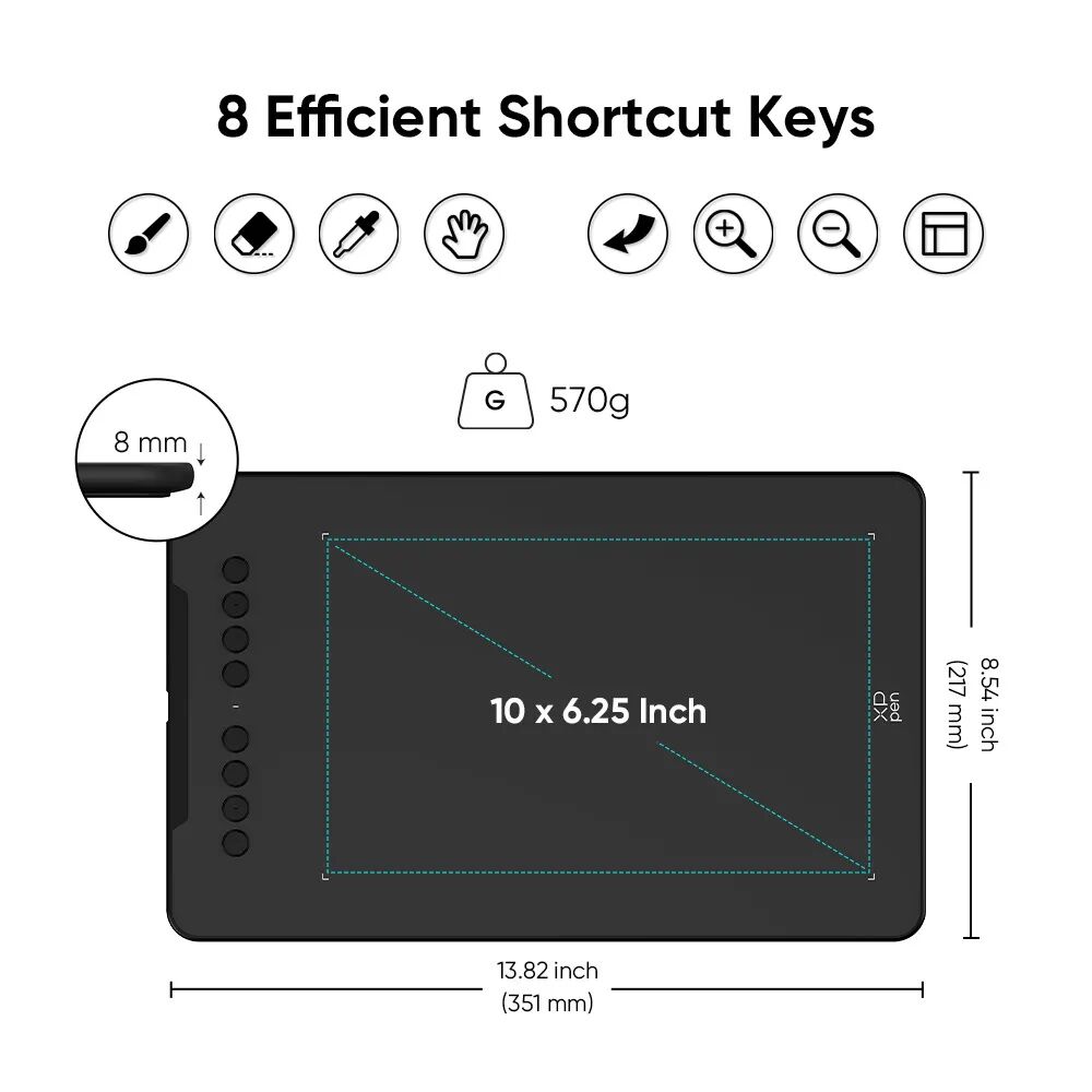XP-PEN ταμπλέτα σχεδίασης με γραφίδα Deco 01 V3, 254x158.7mm, μαύρο - Image 4