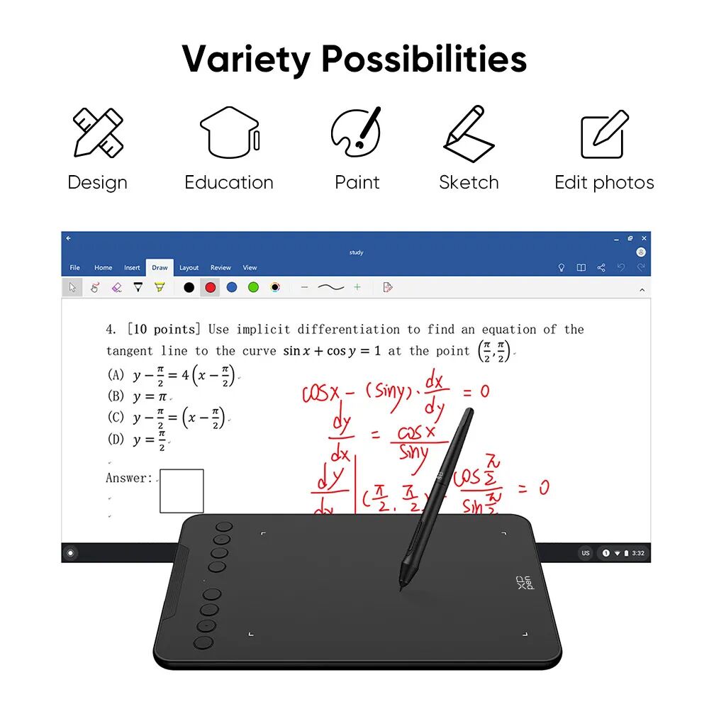 XP-PEN ταμπλέτα σχεδίασης με γραφίδα Deco 01 V3, 254x158.7mm, μαύρο - Image 7