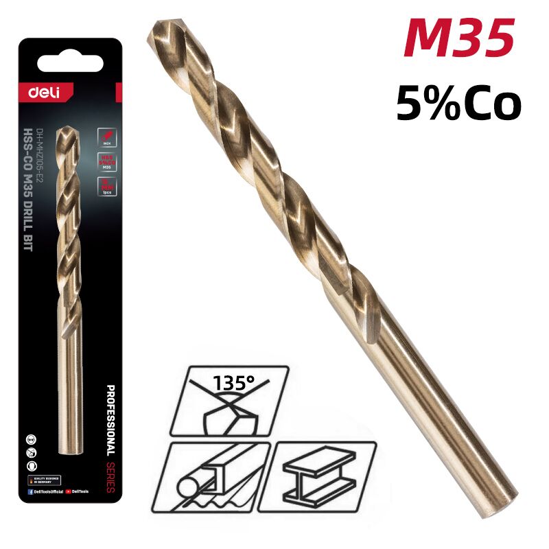 DELI τρυπάνι DH-MHZ100-E2 για μέταλλο, M35 HSS 5% κοβαλτίου, DIN 388, 10x133mm, κυλινδρικό - Image 2
