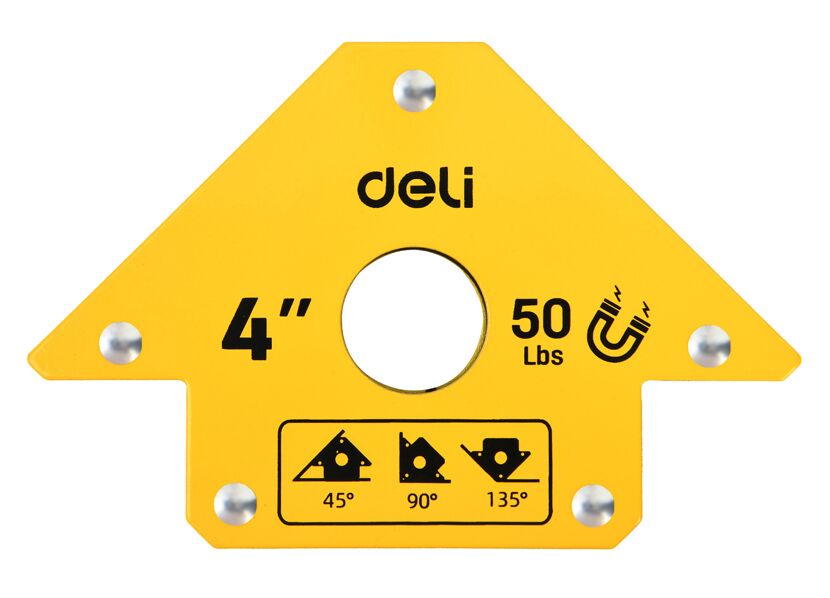 DELI μαγνητική γωνία συγκόλλησης DL-HDW50 με 45°/90°/135° γωνίες, 4", 22kg