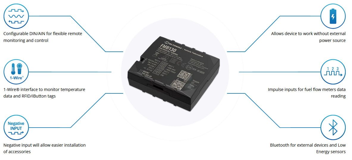 TELTONIKA GPS Tracker αυτοκινήτου FMB130, GSM/GPRS/GNSS, Bluetooth - Image 2