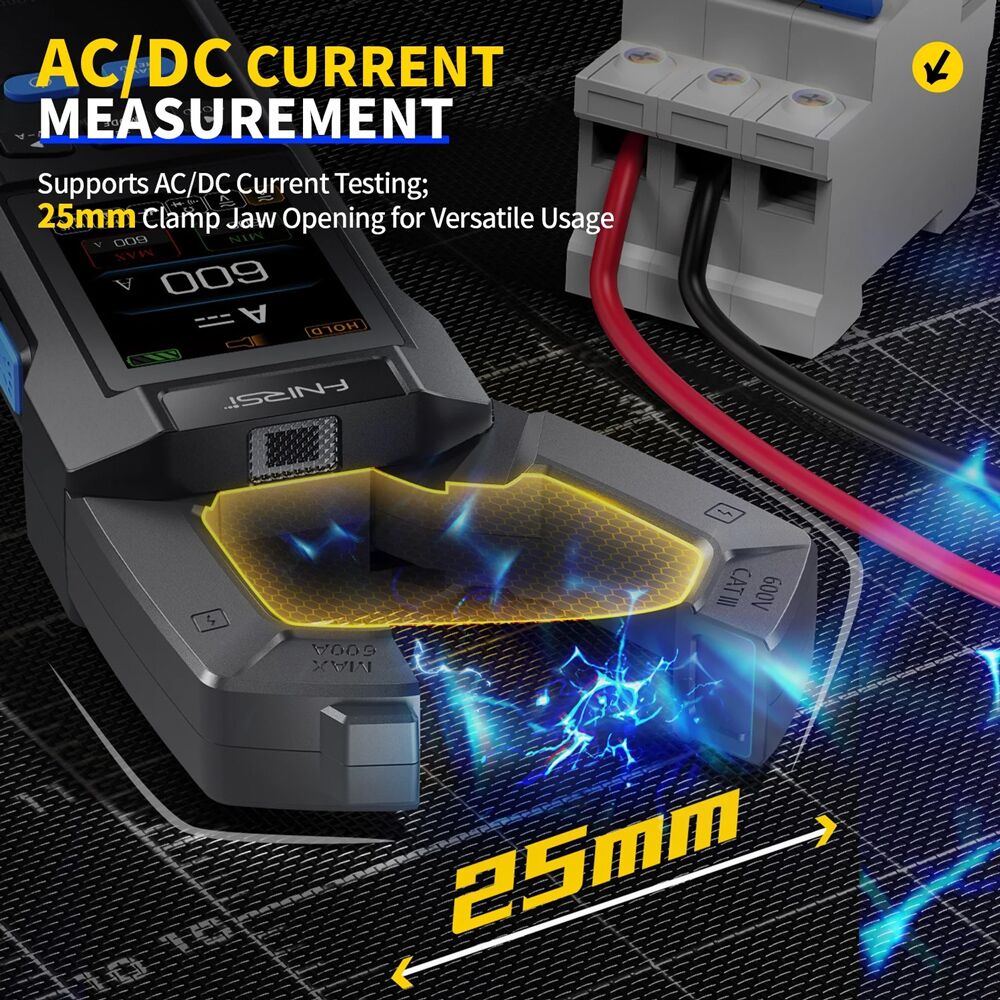 FNIRSI ψηφιακή αμπεροτσιμπίδα/πολύμετρο DMC-100, 600A AC/DC, NCV, True RMS, επαναφορτιζόμενη - Image 3