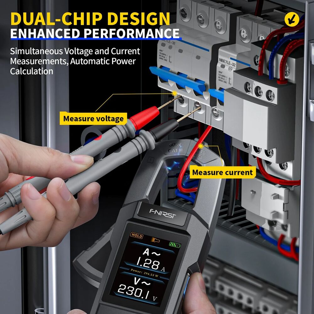 FNIRSI ψηφιακή αμπεροτσιμπίδα/πολύμετρο DMC-100, 600A AC/DC, NCV, True RMS, επαναφορτιζόμενη - Image 4
