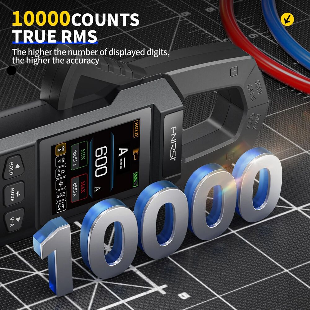 FNIRSI ψηφιακή αμπεροτσιμπίδα/πολύμετρο DMC-100, 600A AC/DC, NCV, True RMS, επαναφορτιζόμενη - Image 5