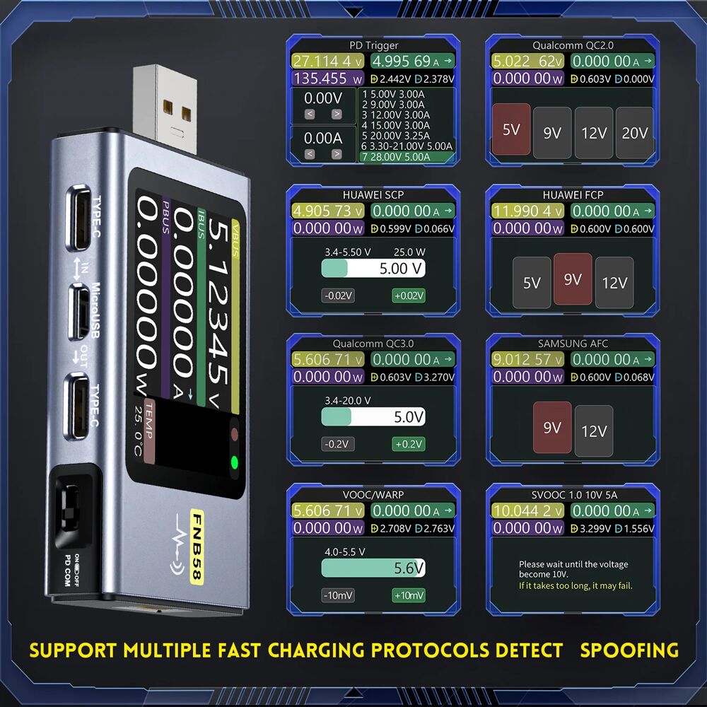 FNIRSI USB tester φόρτισης FNB58 - Image 3