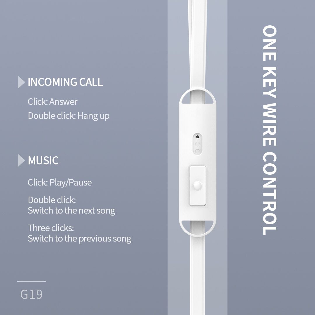 CELEBRAT earphones με μικρόφωνο G19, 3.5mm σύνδεση, Φ10mm, 1.2m, μαύρα - Image 3