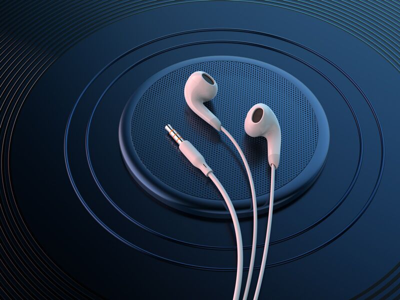 CELEBRAT earphones με μικρόφωνο G27, 3.5mm σύνδεση, Φ14mm, 1.2m, λευκά - Image 2