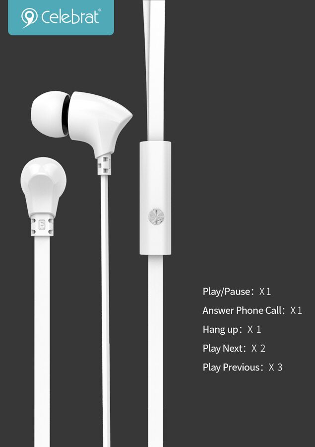 CELEBRAT earphones με μικρόφωνο G3, 3.5mm σύνδεση, Φ10mm, 1.2m, μαύρα - Image 5