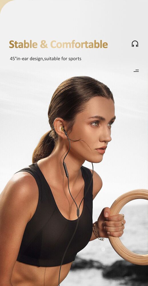 USAMS earphones με μικρόφωνο US-SJ482, USB-C, Φ10mm, 1.2m, πράσινα - Image 3
