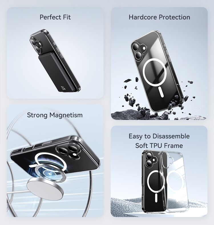 USAMS θήκη Ice Magnet US-BH889 για iPhone 16, διάφανη - Image 2