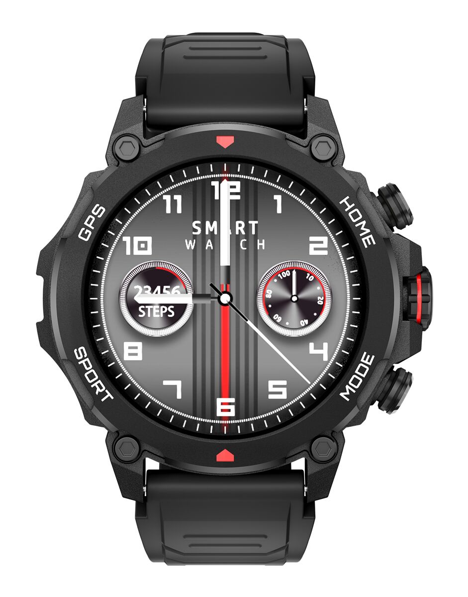 INTIME smartwatch G6 με 2x λουράκια, heart rate, 1.43" AMOLED, GPS, 5ATM/IP69, titanium black - Image 3