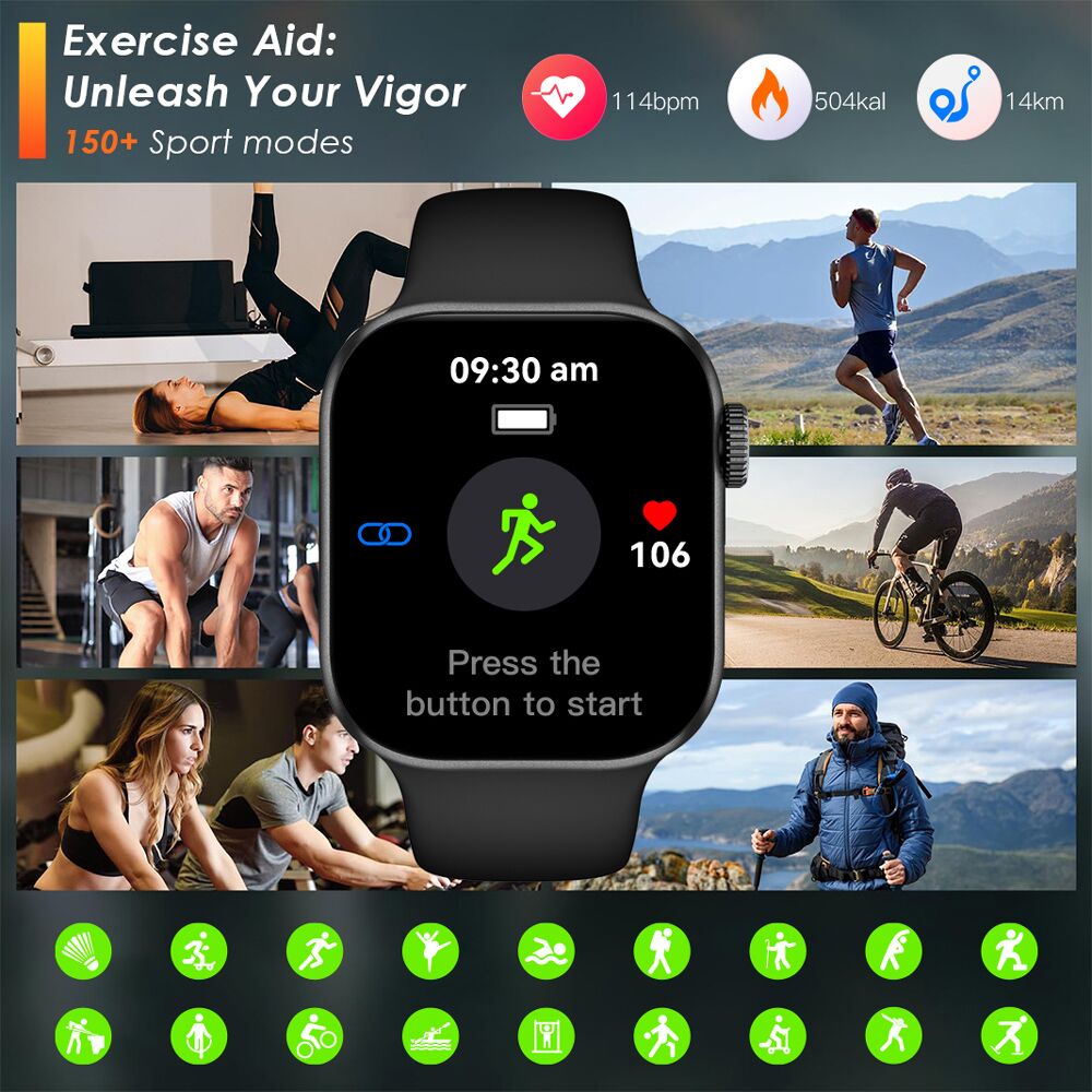 INTIME smartwatch A10 Pro με 2x λουράκια, heart rate, 2.04" AMOLED, IP65, μαύρο - Image 4