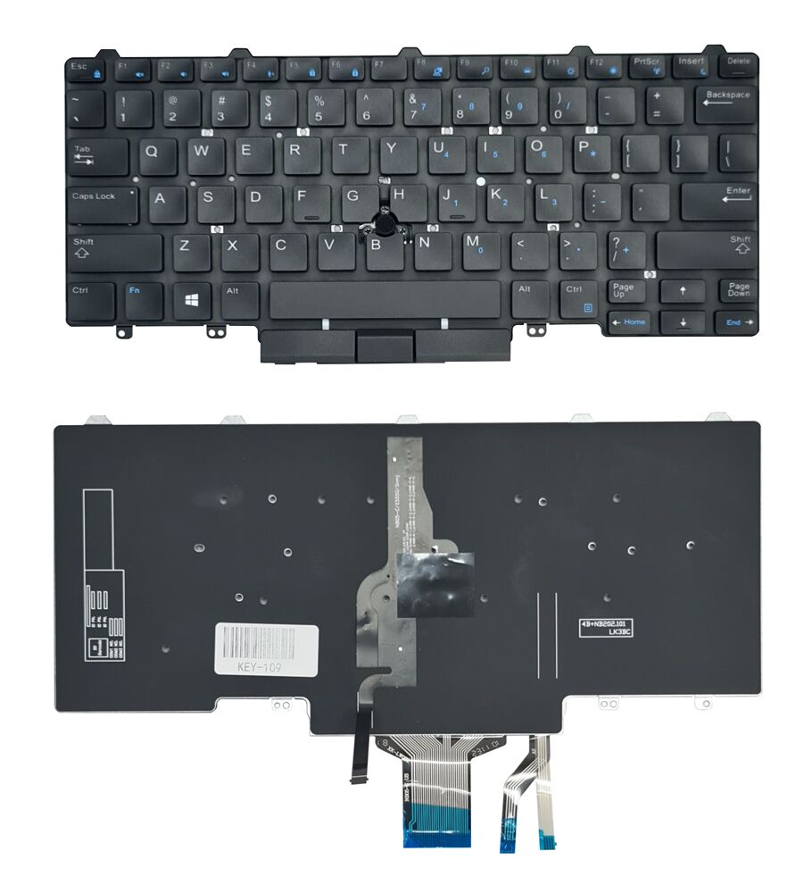 Πληκτρολόγιο για Dell Latitude 5490/5470/5480 KEY-109, backlight, μαύρο