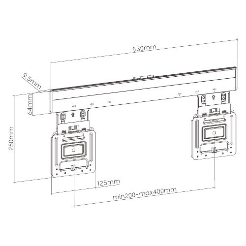 BRATECK επιτοίχια βάση τηλεόρασης LED-1944, 32-65", έως 75kg, ultra slim, fixed - Image 5