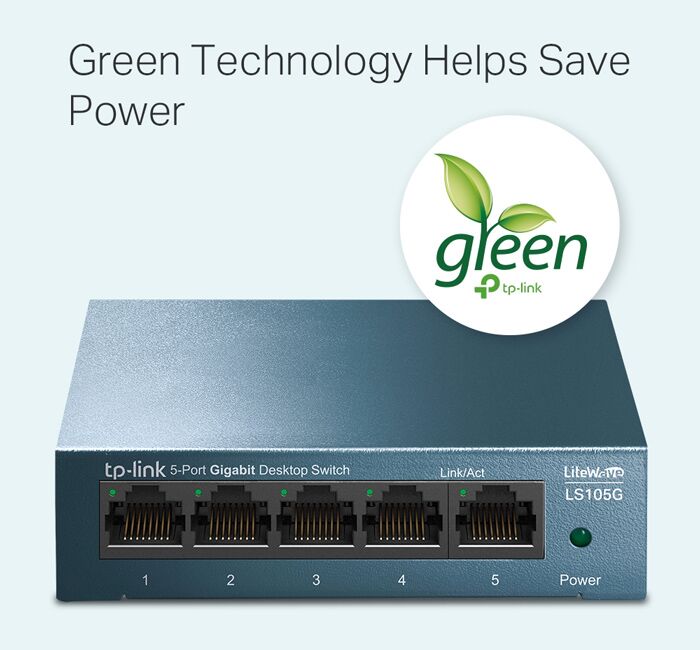 TP-LINK Desktop Switch LS105G, 5-port 10/100/1000Mbps, Ver. 1.0 - Image 4
