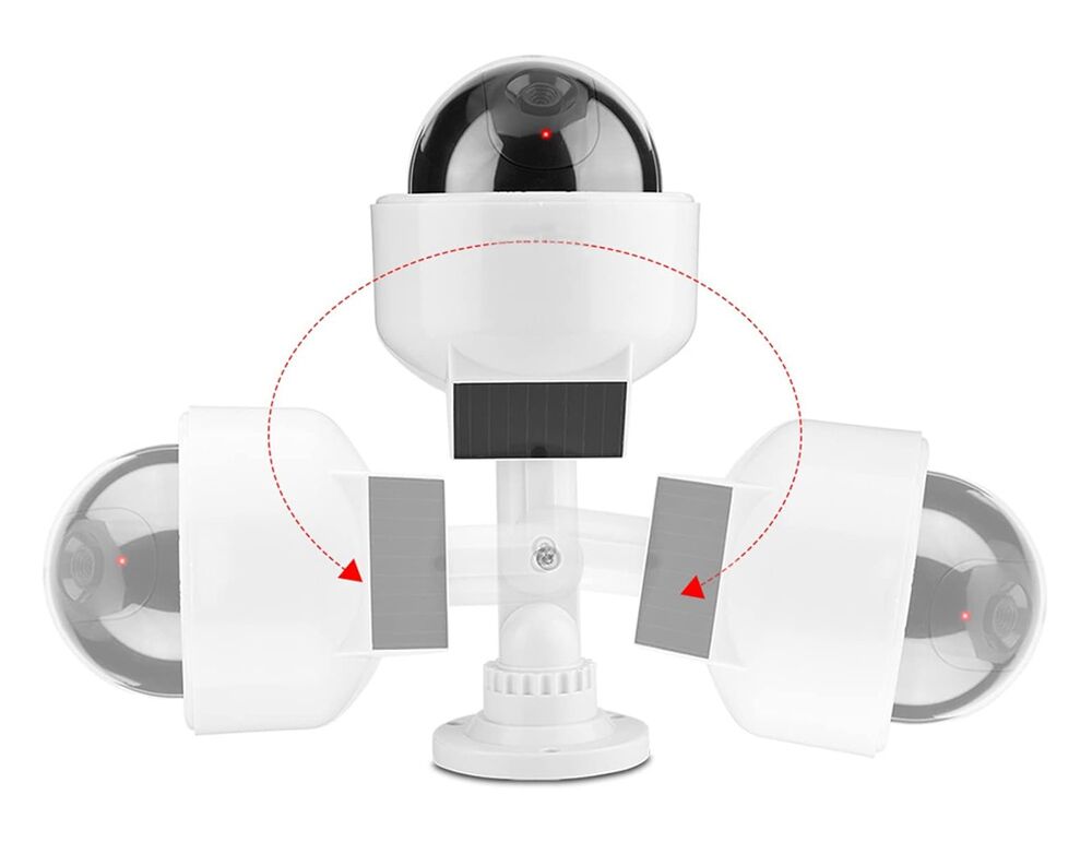 Ψεύτικη κάμερα CCTV LXKAM15 με LED, ηλιακή, λευκή - Image 3