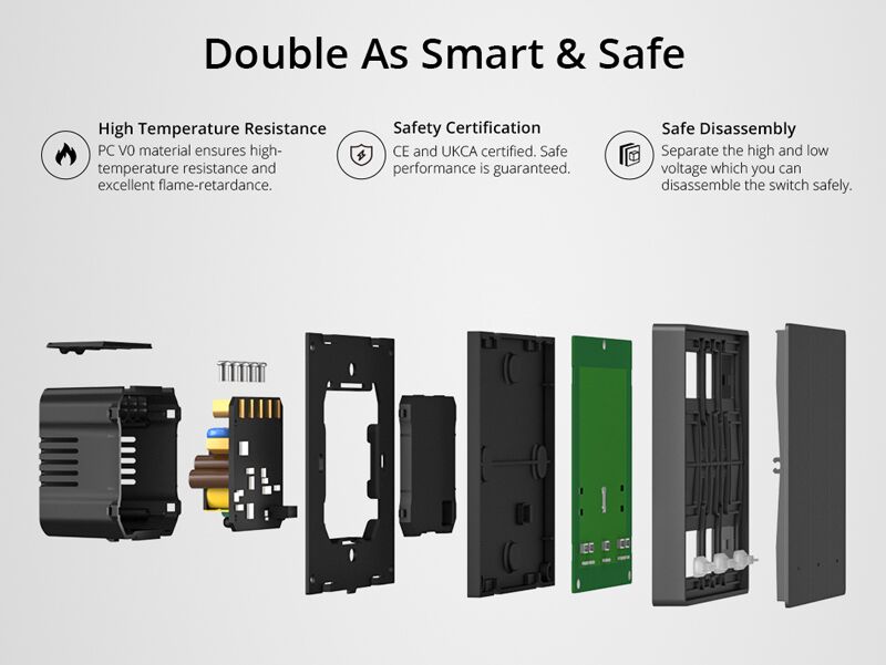 SONOFF smart διακόπτης M5-1C-86, μονός, WiFi, γκρι - Image 4