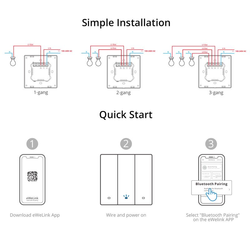 SONOFF smart διακόπτης M5-1C-86, μονός, WiFi, γκρι - Image 6