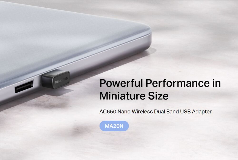 MERCUSYS ασύρματος USB αντάπτορας δικτύου MA20N, 650Mbps AC650, Ver 1.0 - Image 2