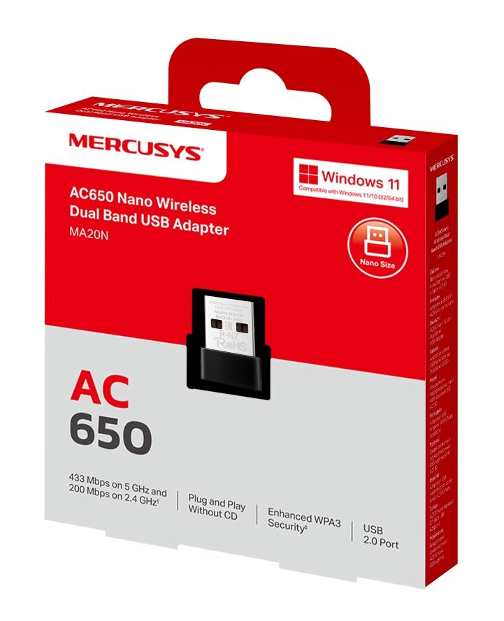 MERCUSYS ασύρματος USB αντάπτορας δικτύου MA20N, 650Mbps AC650, Ver 1.0 - Image 8