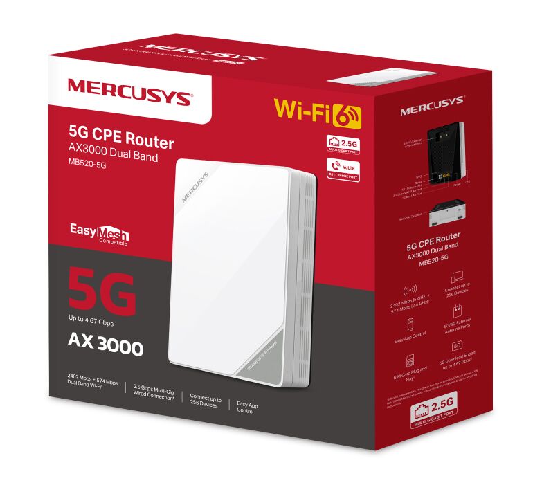MERCUSYS Router MB520-5G με θύρα τηλεφώνου, 5G, AX3000 Dual Band WiFi 6, 3000Mbps, V.1.0 - Image 10