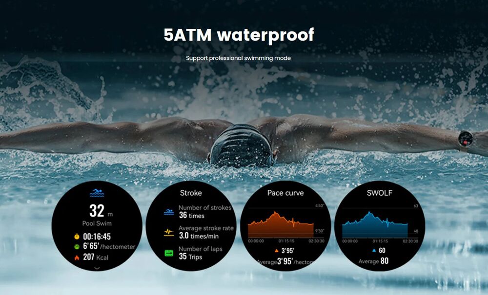 MIBRO smartwatch Lite 3 Pro με 2x λουράκια, heart rate, 1.32" AMOLED, GPS, 5 ATM, γκρι/καφέ - Image 9