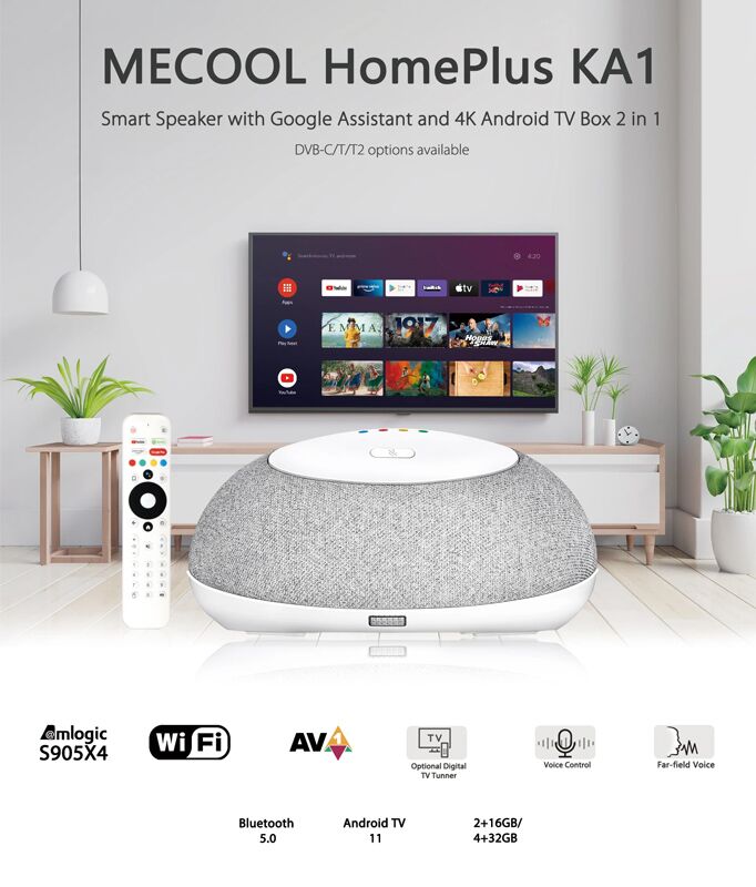 MECOOL TV Box & smart ηχείο KA1 με αποκωδικοποιητή, 4K, Android 11 - Image 2