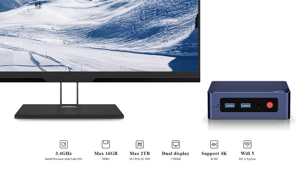 BEELINK mini PC MINI S12, Intel CPU N95, 16GB, 500GB SSD, Windows 11 Pro - Image 5