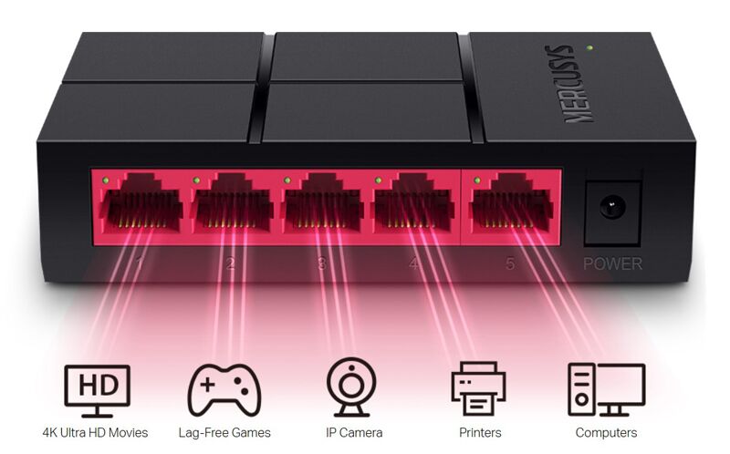 MERCUSYS Desktop Switch MS105G, 5x 10/100/1000 Mbps, Ver. 1 - Image 6