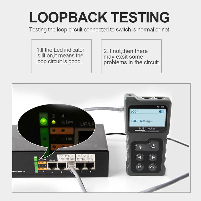 NOYAFA tester καλωδίων δικτύου NF-488 για RJ45 PoE - Image 8
