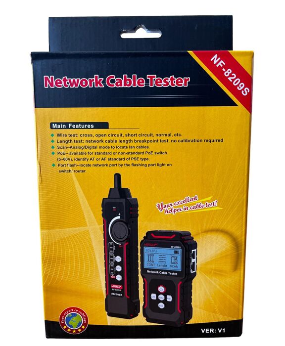 NOYAFA tester καλωδίων δικτύου NF-8209S για RJ45 PoE - Image 9