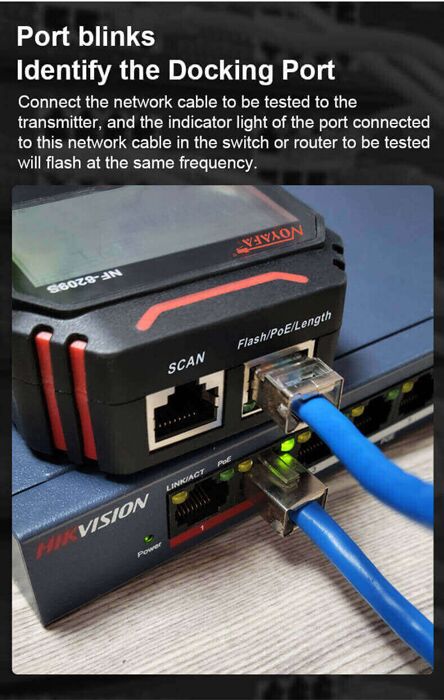 NOYAFA tester καλωδίων δικτύου NF-8209S για RJ45 PoE - Image 14