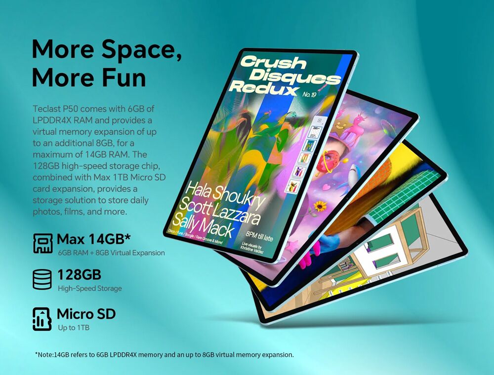 TECLAST tablet P50, 11", 6/128GB, 4G, Android 14, 8000mAh, μπλε - Image 13