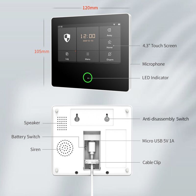 POWERTECH ασύρματο σύστημα συναγερμού PT-1125, αφής, Wi-Fi, 2G, TUYA - Image 4