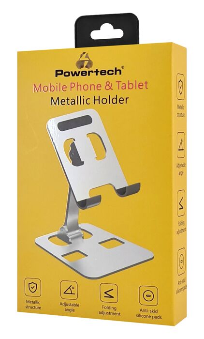 POWERTECH μεταλλική βάση smartphone/tablet PT-1159, 10", foldable, ασημί - Image 5
