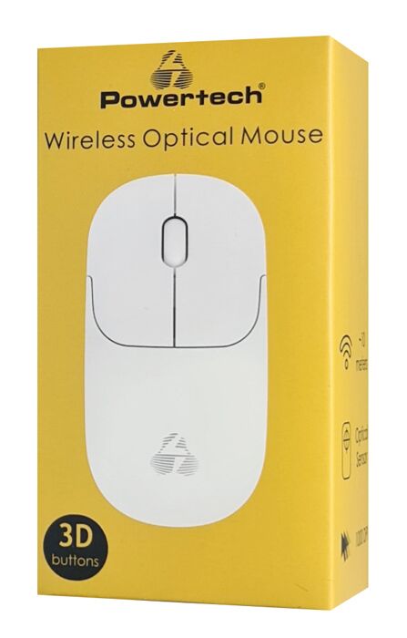 POWERTECH ασύρματο ποντίκι PT-1184, USB δέκτης, 1000DPI, λευκό - Image 5