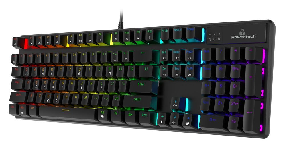 POWERTECH gaming μηχανικό πληκτρολόγιο PT-1254, ενσύρματο, RGB, μαύρο - Image 3