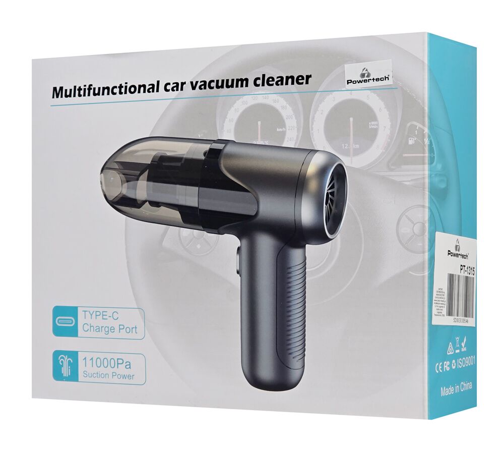 POWERTECH 2 σε 1 σκουπάκι χειρός & air duster PT-1315, 60W, 4000mAh, μαύρο - Image 5