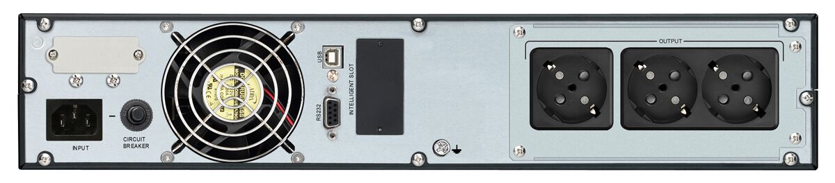 POWERTECH UPS On Line PT-1358 για rack 2U, με οθόνη, 2000VA/1800W, 3x Schuko output - Image 2