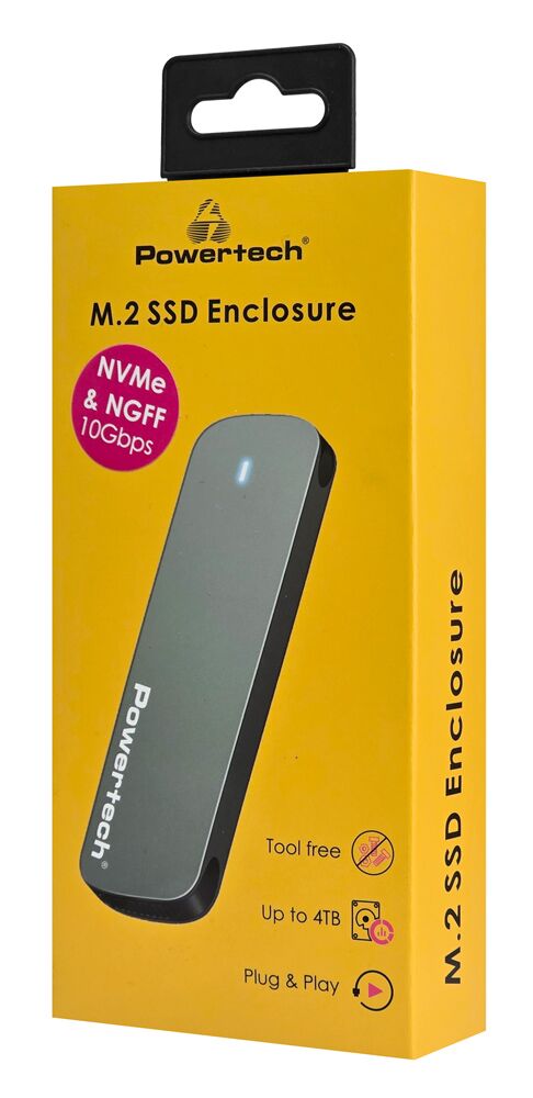 POWERTECH θήκη για M.2 SATA/NVMe SSD PT-1375, 10Gbps, γκρι - Image 3