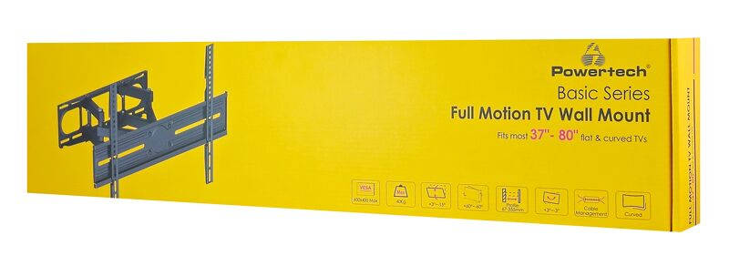 POWERTECH επιτοίχια βάση τηλεόρασης PT-1389, 37-80", έως 40kg, full motion - Image 8