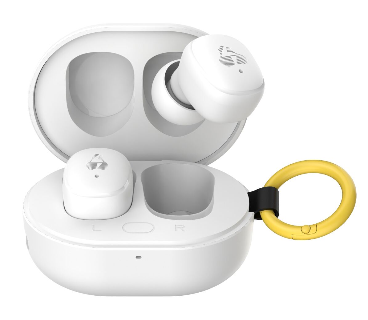 POWERTECH earphones με θήκη φόρτισης PT-1393, True Wireless, 6mm, 25/230mAh, λευκά