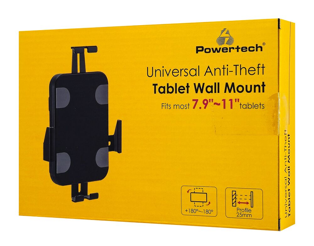 POWERTECH επιτοίχια βάση tablet PT-1447, αντικλεπτική, 7.9-11", μαύρη - Image 7