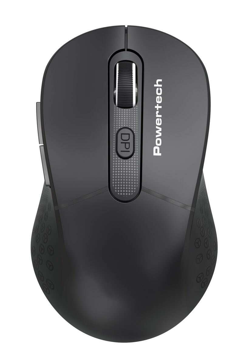 POWERTECH ασύρματο ποντίκι PT-1466, USB δέκτης, έως 1600DPI, μαύρο