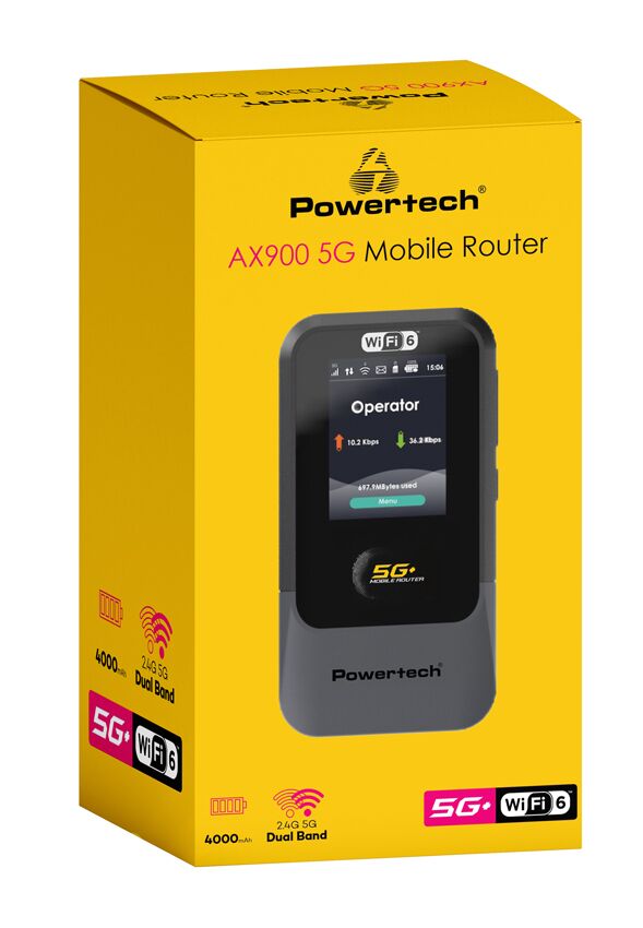 POWERTECH 5G mobile router PT-1512, WiFi 6, AX900 dual band, 4000mAh - Image 4
