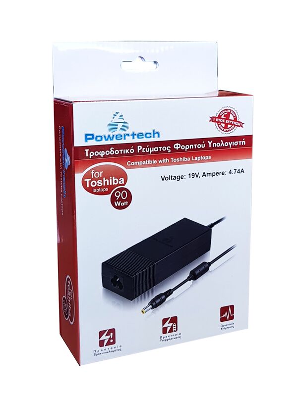POWERTECH φορτιστής laptop PT-54 για Toshiba, 90W, 19V - Image 2
