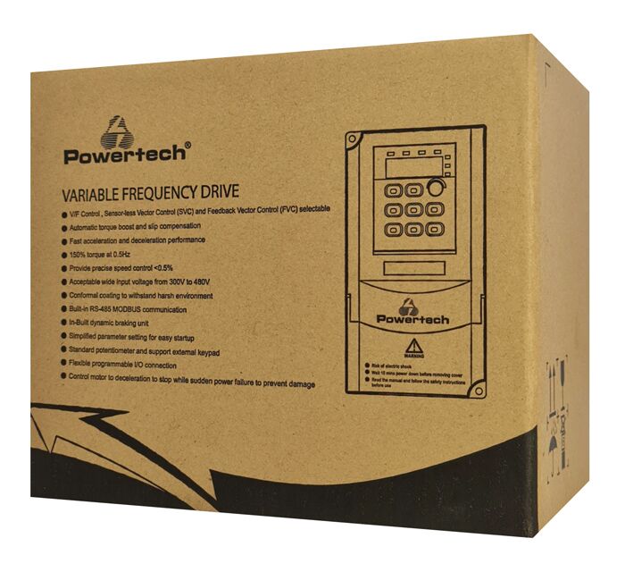 POWERTECH VFD ρυθμιστής στροφών PT-A37G-T43P3P, 3.7KW, 3Ph - Image 3